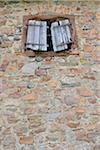 Old Broken Window Shutter of Stone House, Hesse, Germany