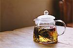 Teapot on wooden table