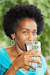 Woman drinking glass of water