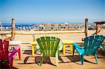 Colorful seaside table and chairs