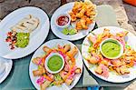 Plates of mexican food