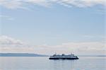 Ferry on Puget Sound in summer