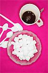 Sugar cubes and coffee cup, studio shot