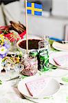 Place setting with Swedish flag