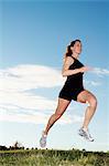 Young woman running