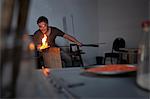 Man working in glass factory