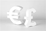 Euro and pound sterling symbols