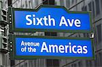 Sixth Avenue street sign, New York City, USA