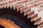 Close up of rusting cogwheel