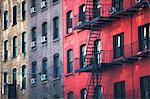 Fire escape and old apartment buildings