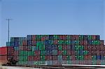 Cargo containers at the Port of Los Angeles, California, USA