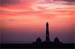 Lighthouse of Westerhever, Peninsula Eiderstedt, Schleswig-Holstein, Germany, Europe