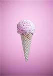 Strawberry Ice Cream Cone; Sugar Cone