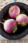 Three Whole Turnips in a Bowl