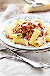 Rigatoni bolognese with chicken