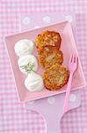 Potato pancakes with sour cream