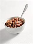 A Bowl of Granola with a Spoon