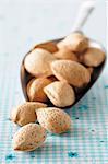 Lots of almonds on a scoop