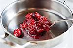 Cranberry sauce in a pan