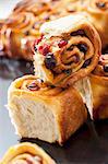 Raisin and cranberry whirls