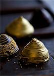 Golden pyramid chocolates