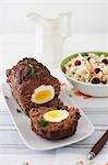 Egg Meatloaf with Cranberry Cole Slaw