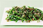 Green beans with walnut pesto