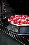 Redcurrant cake in a spring-form cake tin