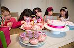 Fairy cakes at girl's birthday party