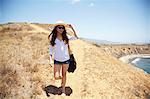 Young woman on coastal path Palos Verdes, California, USA