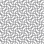 Simple geometric vector pattern - entwined lines on white background