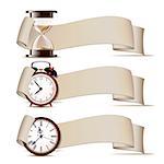 Set of banners with clocks. Vector illustration