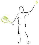 Man with the racket playing tennis