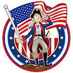 Glossy Shiny American Patriot Emblem Icon Collection Set