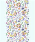 Vector illustration of seamless pattern with abstract flowers.Floral background