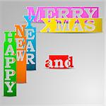 Happy New Year & Merry Xmas paper strips eps10 vector illustration
