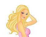 Vector illustration of Beautiful blond woman