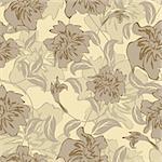 Seamless vector floral pattern. For easy making seamless pattern just drag all group into swatches bar, and use it for filling any contours.