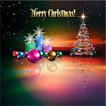 Abstract celebration background with Christmas tree and candles