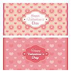 Abstract Valentine's day retro cards vector illustration