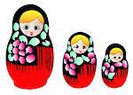 Matryoshka dolls in vector