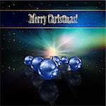 Abstract celebration background with blue Christmas decorations