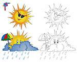 Coloring image weather 2 - vector illustration.