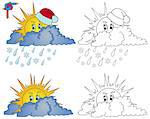 Coloring image weather 1 - vector illustration.