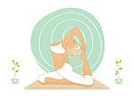 Vector illustration of Beautiful woman doing yoga practice