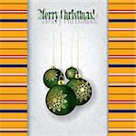 celebration grunge greeting with green Christmas decorations
