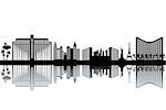 Las Vegas skyline - black and white vector illustration