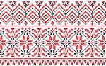 Ukrainian ethnic ornament - cross-stitch on a white background