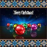 Abstract background with Christmas decorations and etno estonian ornament