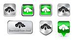 Download from cloud web elements with icon. Vector illustration